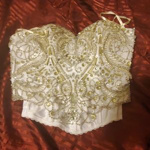 fully beaded rhinestone bridal top. may need alter